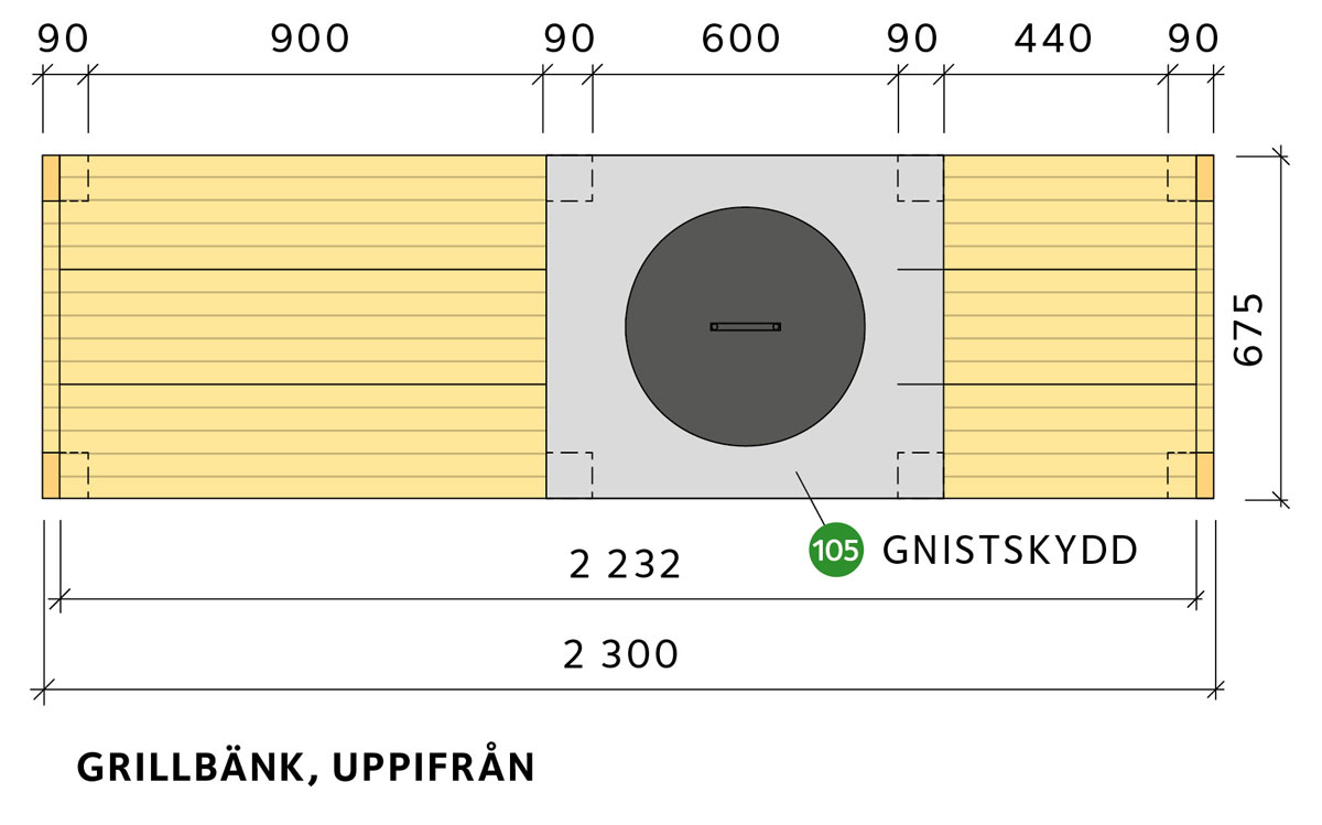 Grillbänk uppifrån