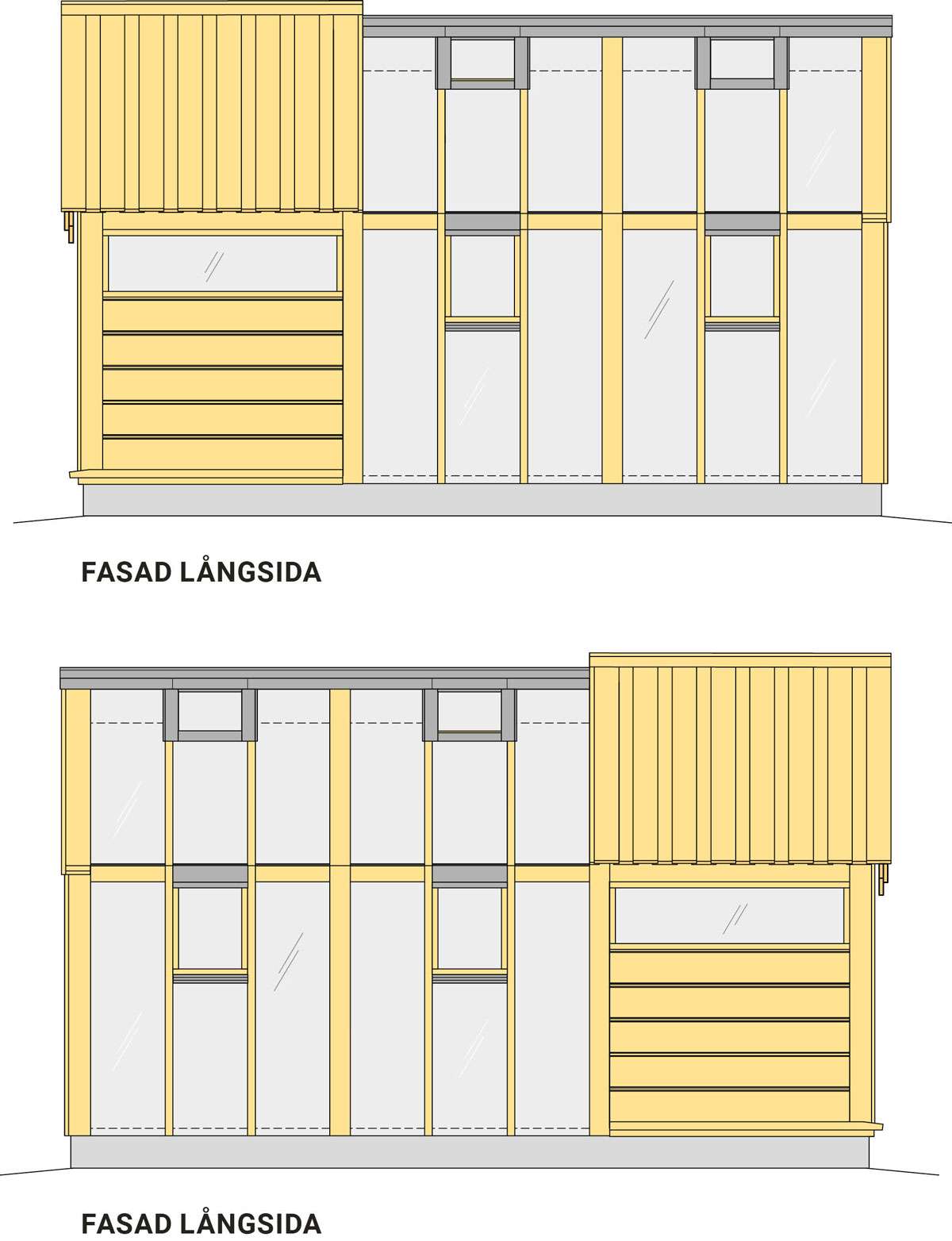 Växthuset fasad långsida