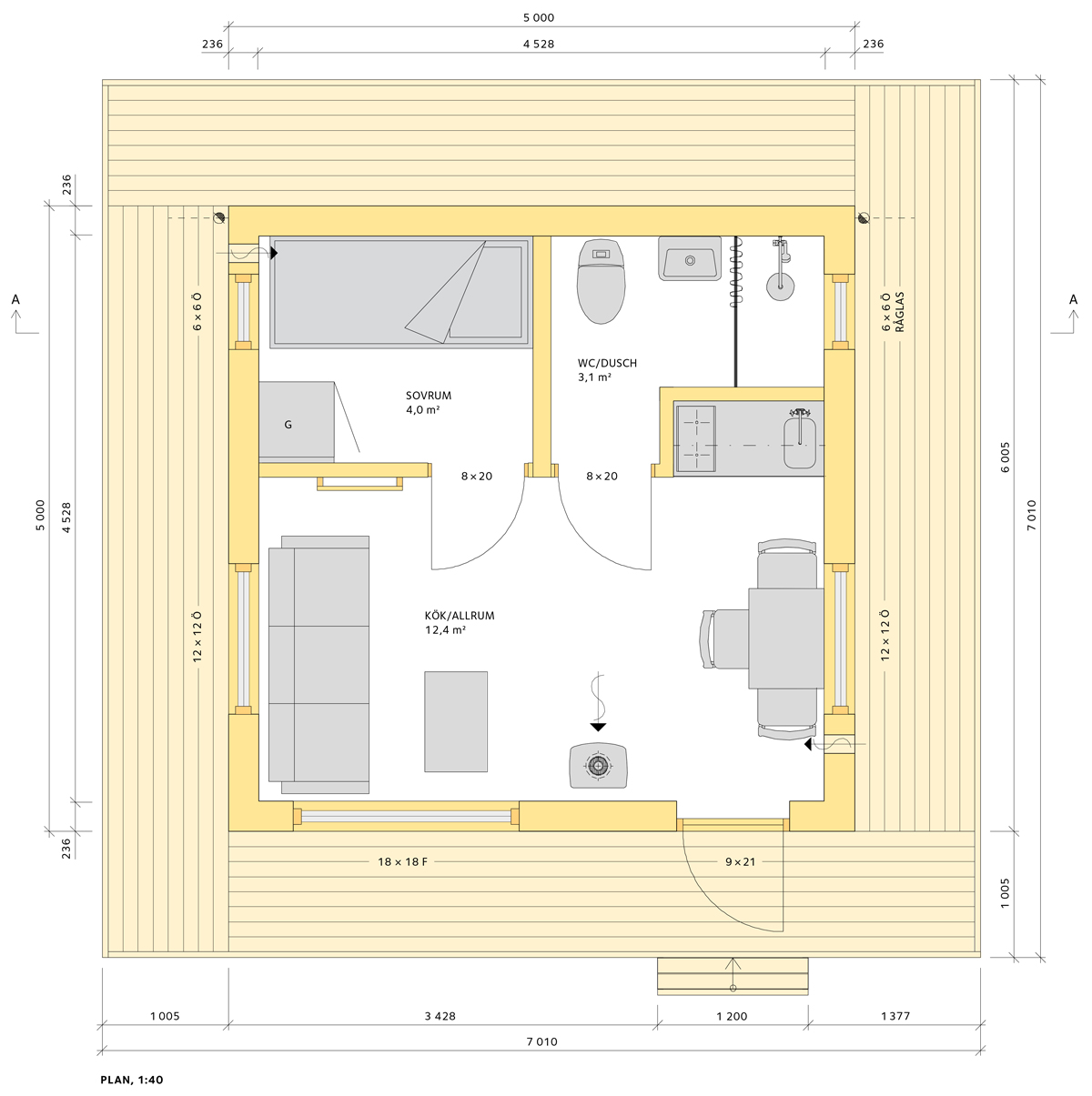 Attefalllshus plan 1-40