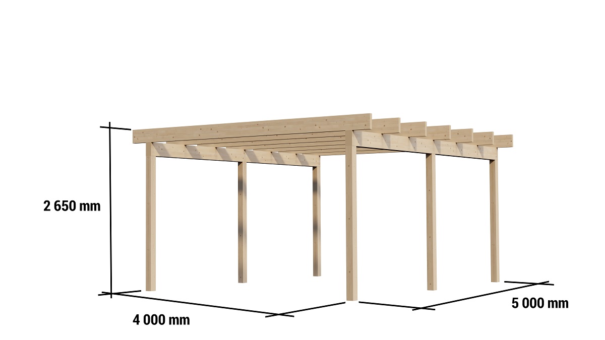 Pergola perspektivbild med mått