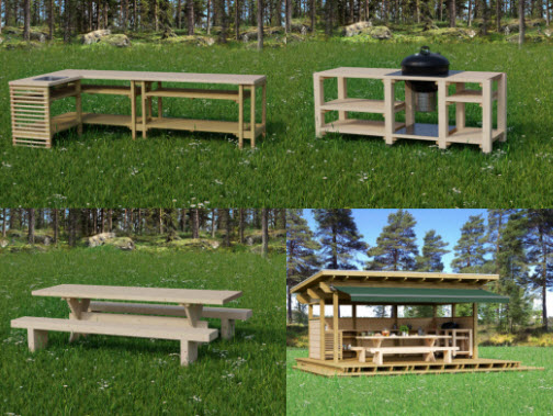 Trädgårdskök inredning