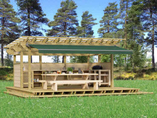 Trädgårdskök konstruktion